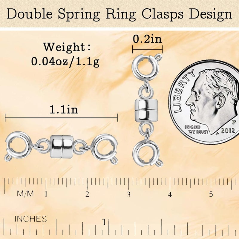 Qulltk Double Magnetic Necklace Clasps and Closures 14K Gold and Silver Bracelet Extender Jewelry Clasps Converters for DIY Jewelry Making - Image 2